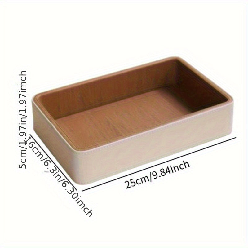 Mint Green Faux Leather Key Organizer Box, Multi-Compartment Desktop Storage for Cosmetics, Jewelry & Accessories, Elegant Home Office Decor, Desk Organizer | Minimalist Design | Sleek Appearance, Jewelry Boxes