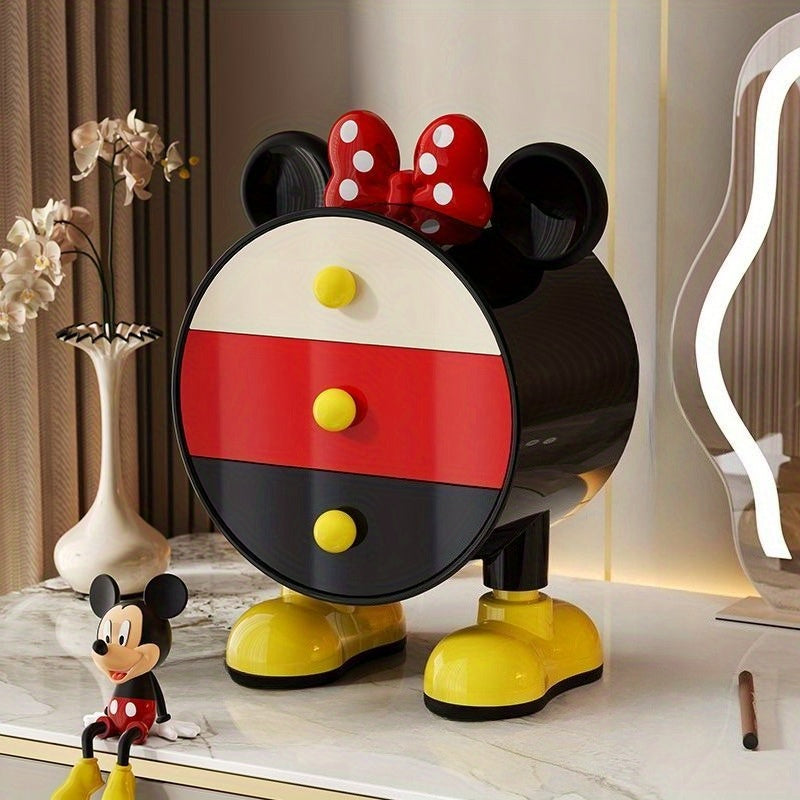 Disney Mickey Drawer Creative Ornament Vanity Makeup Brush Lipstick Storage Box Bedroom Bedside Ring Necklace Jewelry Box