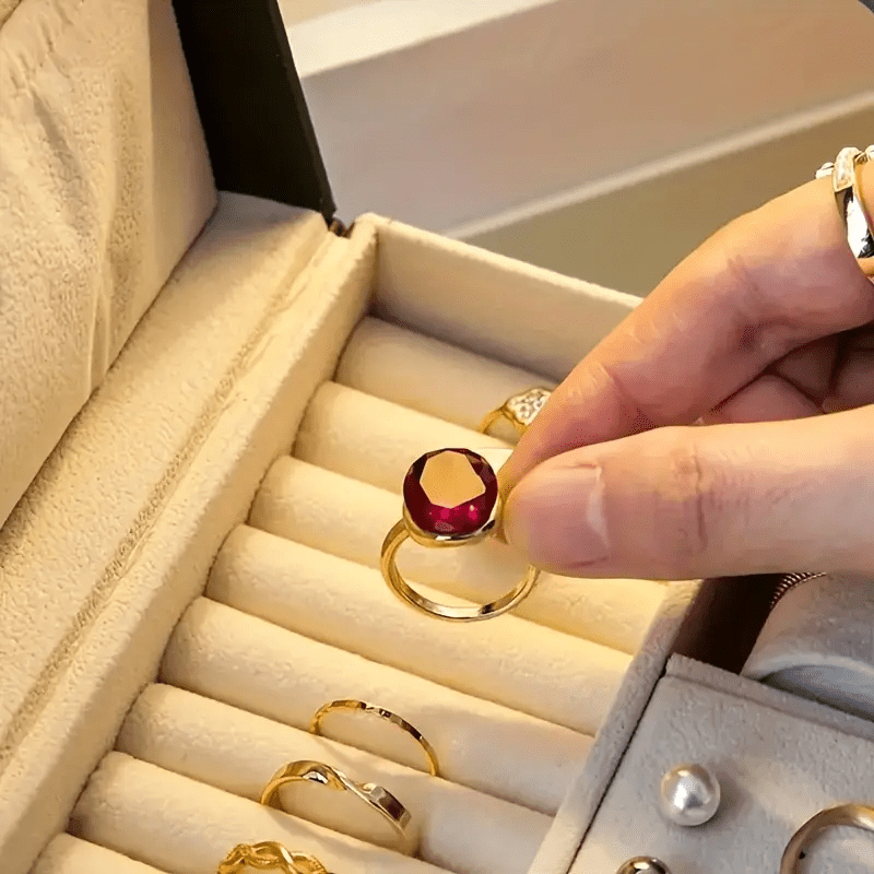 Women'S Jewelry Organizer Box with Soft Interior Lining - Elegant Black Exterior, Multi-Tier Storage Case for Necklaces, Rings, Earrings, Bracelets - Portable Jewelry armoire for Home, Travel, Gift - Durable Construction Jewelry Storage Organizer, Home