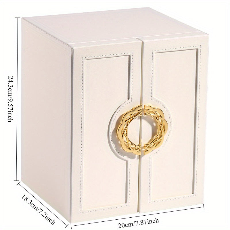 Suitable for Spring, Summer, Autumn and Winter Four Seasons 2025 Upgraded New Five-Layer Double-Opening Large Jewelry Box, Desktop Jewelry Classification Organizer Storage Box with Large Capacity Necklace Storage Box