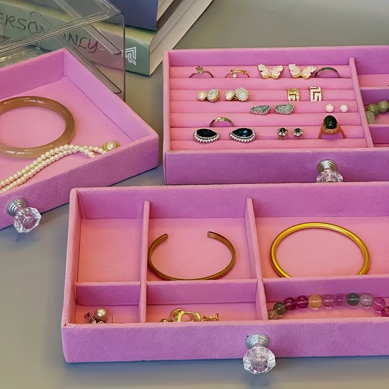 Large Capacity Jewelry Organizer Box with Drawers - Elegant Jewelry Storage Case, Multi-Compartment Organizer for Rings, Earrings, Necklaces, Bracelets - Perfect Gift for Women, Valentine'S Day, Mother'S Day, Birthday - Desktop Vanity Organizer with