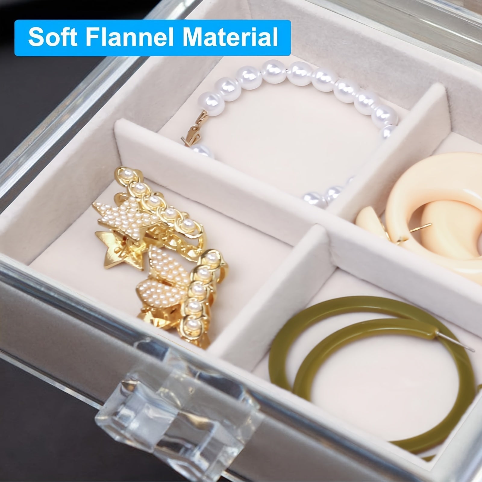 DIY Home and Kitchen Supplies Storage, Jewelry Box Storage, Acrylic Jewelry Storage Cabinet, Transparent Earring Holder, Jewelry Hanging Box with 4 Velvet Drawers, Earring, Ring, Necklace, Bracelet Display Box, Women'S Gift, Transparent Jewelry Storage