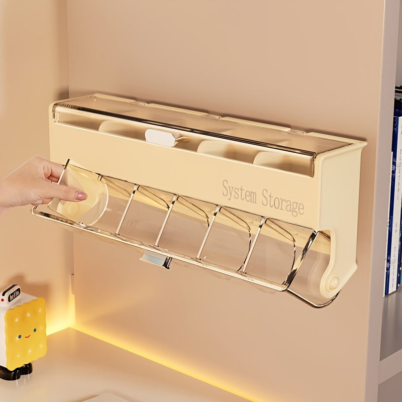 Wall-Mounted Jewelry & Hair Accessories Organizer Box - Multi-Layer Dustproof Waterproof Storage with Clear Compartments, Golden Flip-Top Design for Earrings, Hairpins, Clips - Space-Saving Plastic Storage Box, Jewelry Organizer Box, Sturdy Construction,