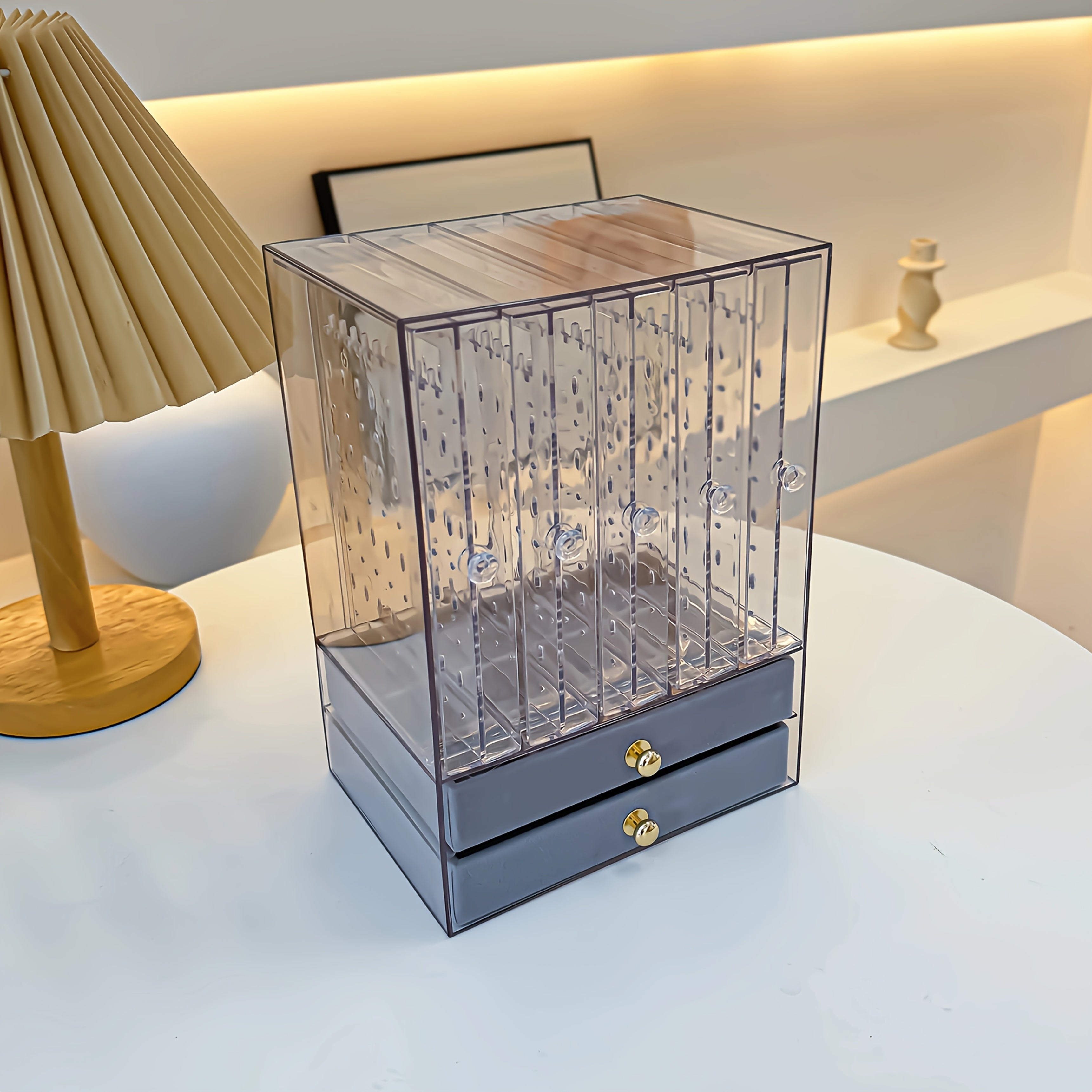 1PCJewelry Boxes & Organizers, High-end jewelry box, transparent large-capacity jewelry storage box, necklace display stand, exquisite drawer-style earring, stud, ring, necklace and bracelet storage box, multi-functional jewelry box exquisite box