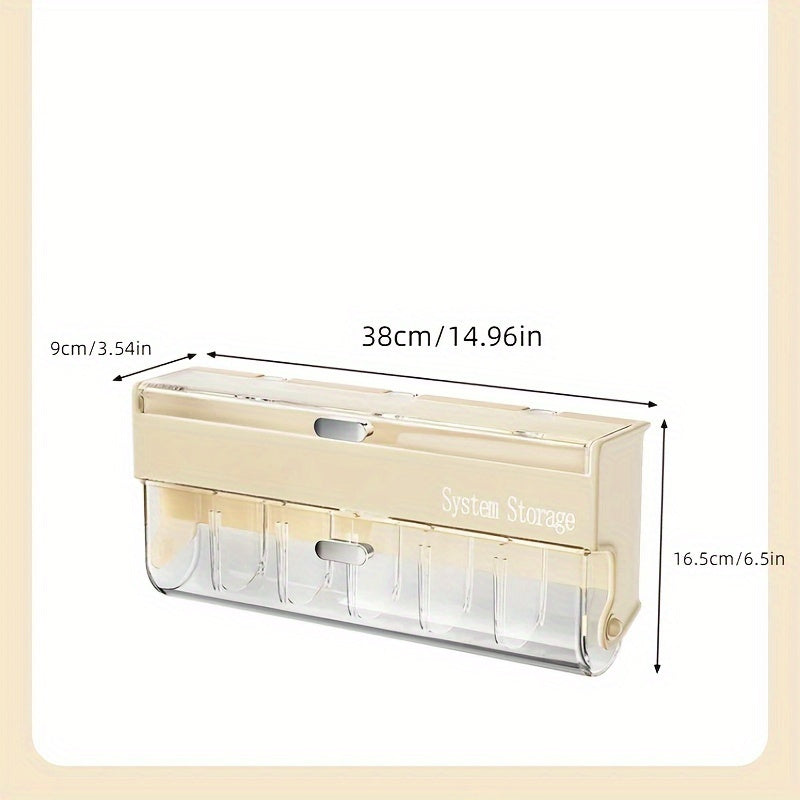 Wall-Mounted Jewelry & Hair Accessories Organizer Box - Multi-Layer Dustproof Waterproof Storage with Clear Compartments, Golden Flip-Top Design for Earrings, Hairpins, Clips - Space-Saving Plastic Storage Box, Jewelry Organizer Box, Sturdy Construction,
